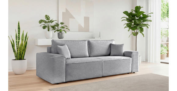 SCHLAFSOFA  mit Rücken echt, Armteil links, Armteil rechts Cord Grau  - Schwarz/Grau, Design, Kunststoff/Textil (261/95/108cm) - Xora