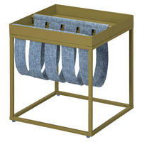 BEISTELLTISCH 35/40/35 cm Olivgrün quadratisch  - Olivgrün, KONVENTIONELL, Textil/Metall (35/40/35cm) - MID.YOU