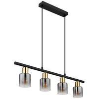 HÄNGELEUCHTE 65/8/120 cm  - Klar/Goldfarben, Design, Glas/Metall (65/8/120cm) - Globo