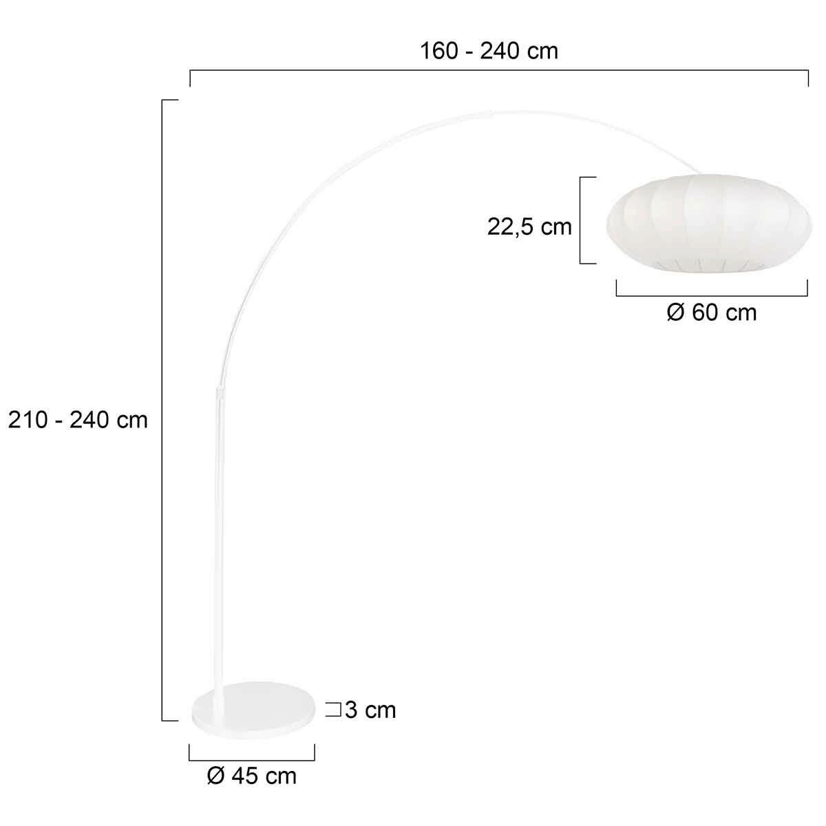 STEHLEUCHTE SPARKLED LIGHT 50/240/230 cm  - Weiß, Trend, Textil/Metall (50/240/230cm)