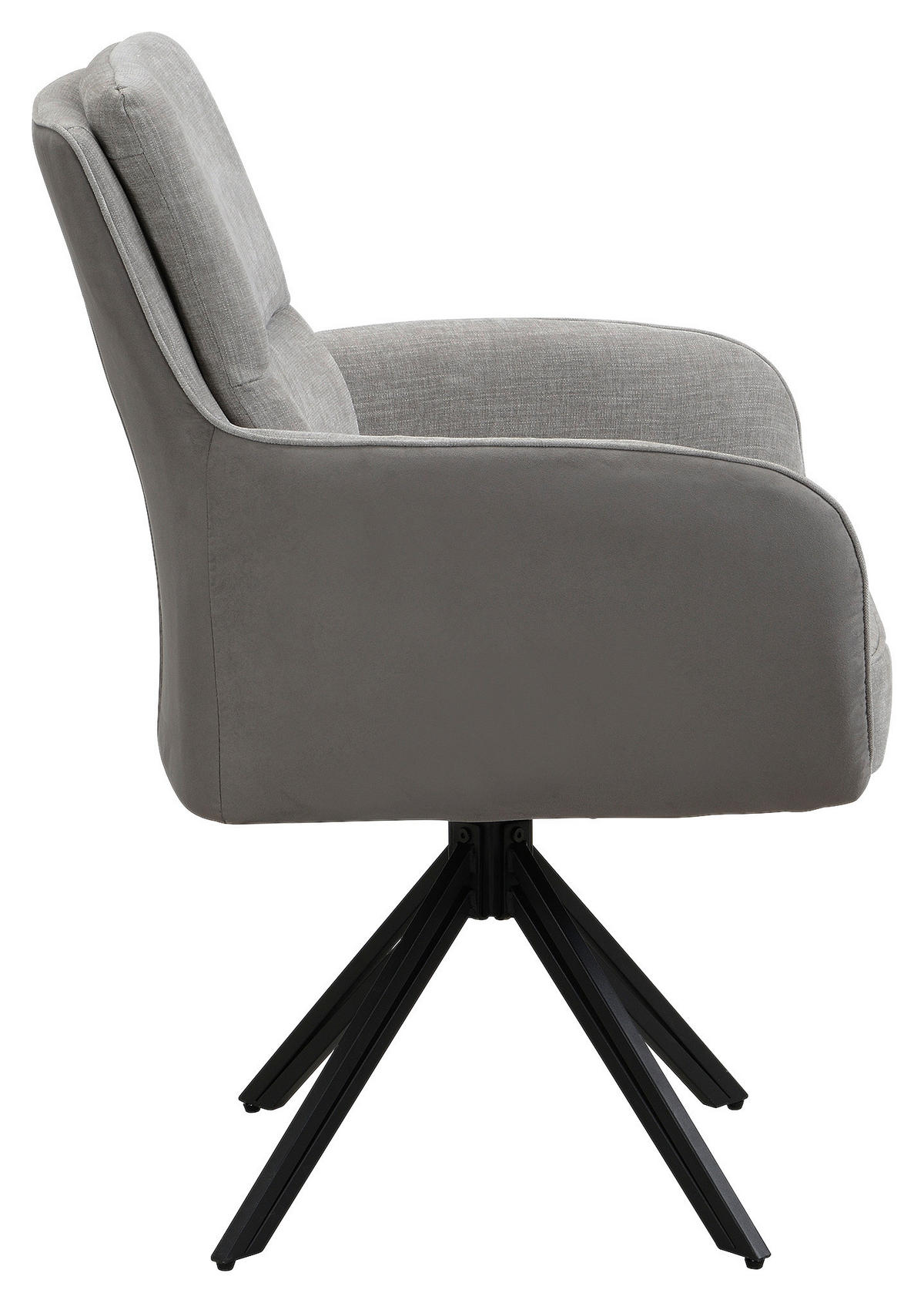 STUHL-SET - Hellgrau/Schwarz, MODERN, Textil/Metall (62/94/70cm) - MID.YOU