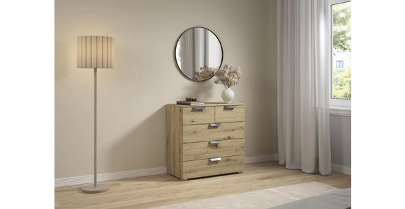 KOMMODE in 80/81/42 cm - Chromfarben/Eiche Artisan, Design, Holzwerkstoff/Metall (80/81/42cm) - Carryhome