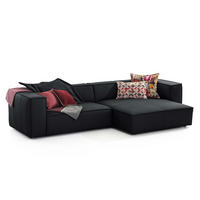 ECKSOFA in Echtleder Schwarz  300/164 cm  - Schwarz, MODERN, Leder/Kunststoff (300/164cm) - W.Schillig