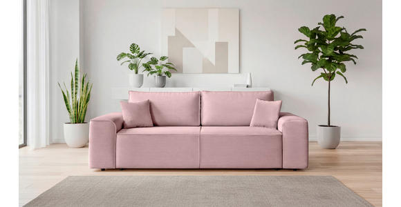 SCHLAFSOFA  mit Rücken echt, Armteil links, Armteil rechts Cord Altrosa  - Schwarz/Altrosa, Design, Kunststoff/Textil (261/95/108cm) - Xora