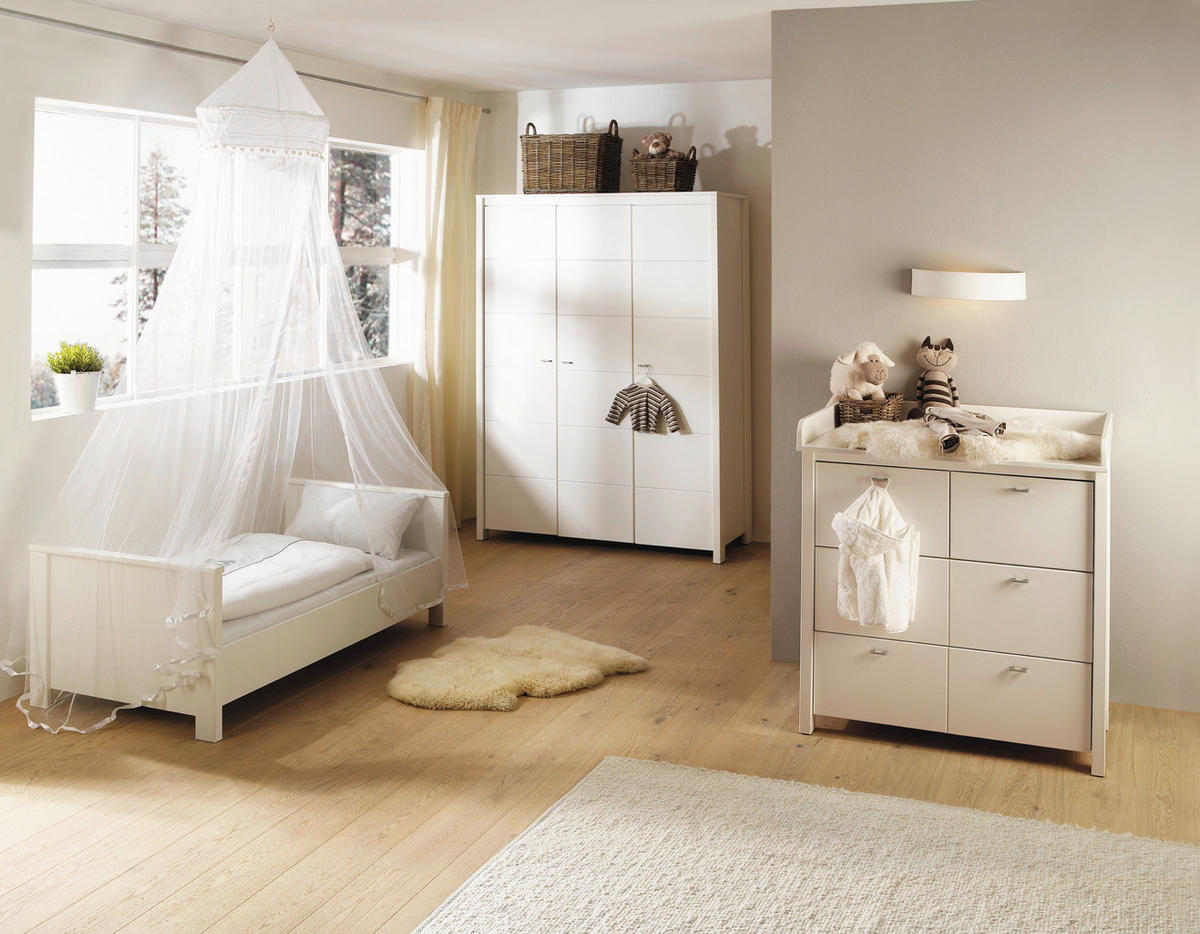 GITTERBETT Julija  - Weiß, Trend, Holz (147/85/80cm) - My Baby Lou