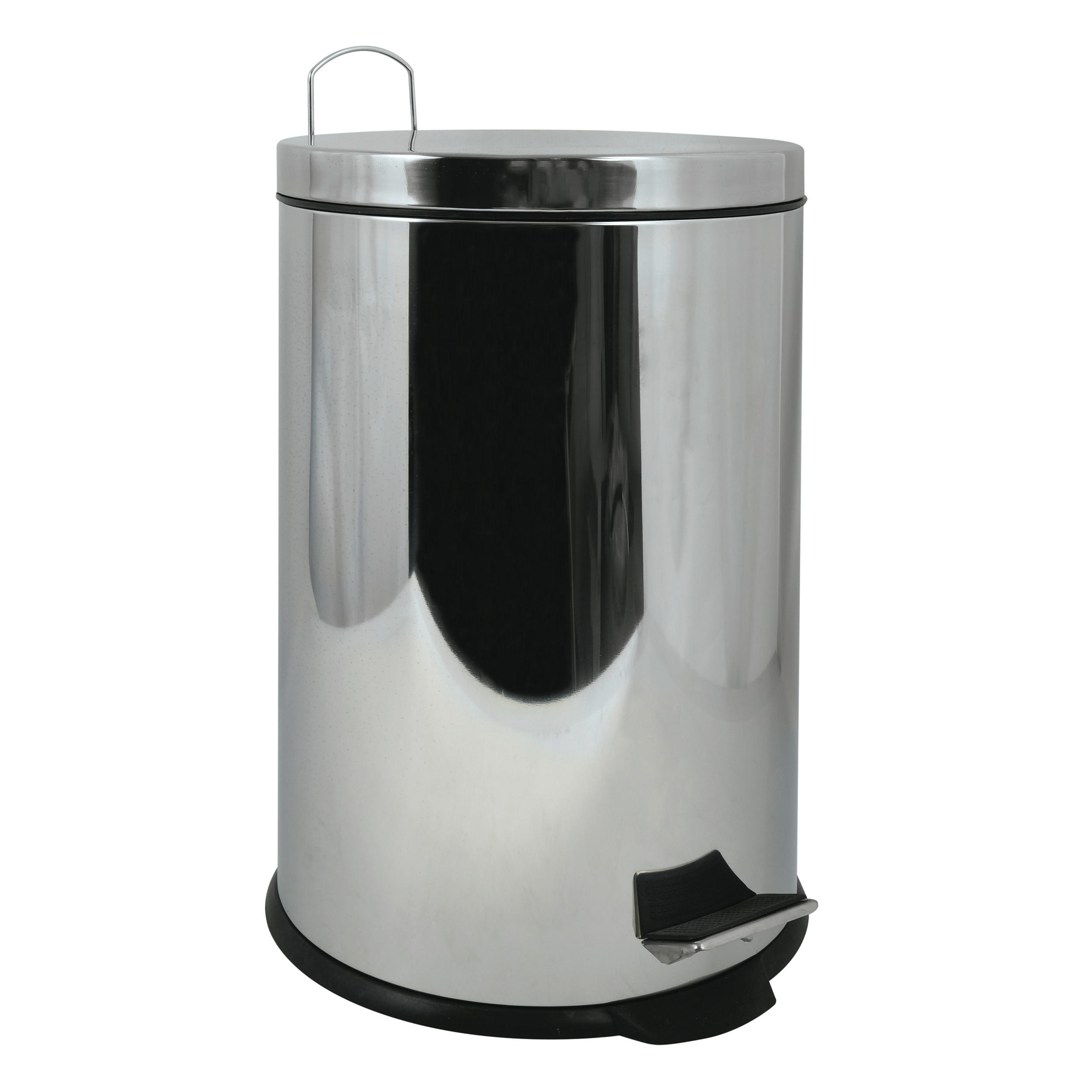 TRETEIMER MIRROR FINISH 20 L  - Edelstahlfarben/Schwarz, Basics, Kunststoff/Metall (36/45/36cm) - Spirella