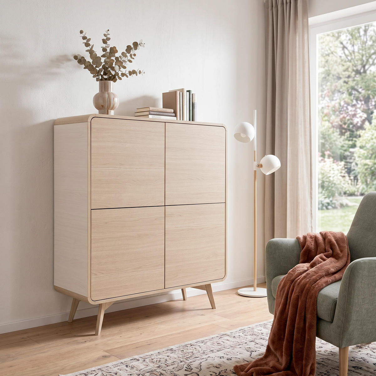 HIGHBOARD  108/130/39 cm  - Eichefarben, Design, Holz/Holzwerkstoff (108/130/39cm) - Livetastic