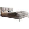 BOXSPRINGBETT 180/200 cm  in Hellgrau  - Hellgrau/Schwarz, Design, Leder/Textil (180/200cm) - Esposa