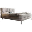 BOXSPRINGBETT 160/200 cm  in Hellgrau  - Hellgrau/Schwarz, Design, Leder/Textil (160/200cm) - Esposa