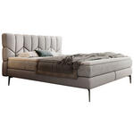 BOXSPRINGBETT 180/200 cm  in Hellgrau  - Hellgrau/Schwarz, Design, Leder/Textil (180/200cm) - Esposa