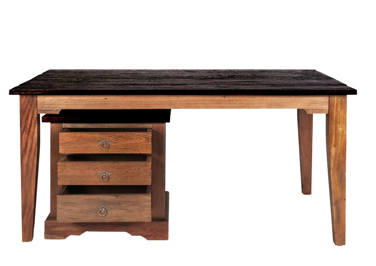 ESSTISCH 160/90/77 cm Echtholz  Holz rechteckig Naturfarben, Dunkelbraun  - Dunkelbraun/Naturfarben, MODERN, Holz (160/90/77cm) - MID.YOU