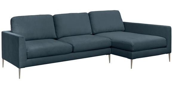 ECKSOFA Dunkelgrau Chenille  - Dunkelgrau/Silberfarben, KONVENTIONELL, Textil/Metall (284/143cm) - Carryhome