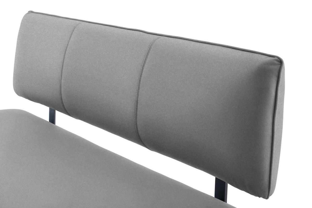 SITZBANK 180/86,5/60 cm  in Schwarz, Hellgrau  - Hellgrau/Schwarz, Design, Textil/Metall (180/86,5/60cm) - Cantus
