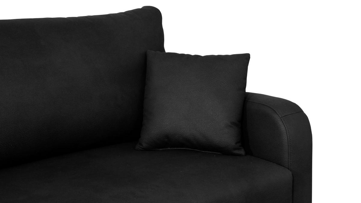 3-SITZER-SOFA in Lederlook Grau  - Schwarz/Grau, Konventionell, Holz/Textil (228/96/97cm) - Carryhome