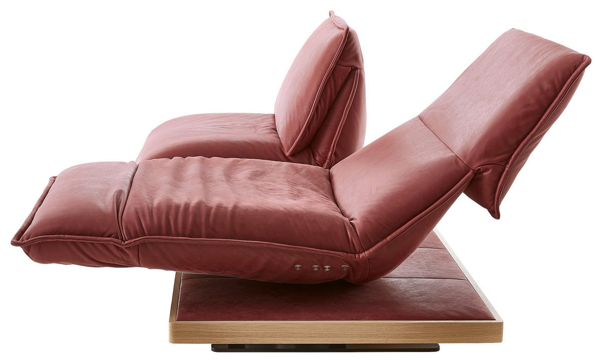 2-SITZER-SOFA Bordeaux Echtleder  - Bordeaux/Schwarz, Design, Leder/Holz (240/80-112/115-159cm) - Koinor