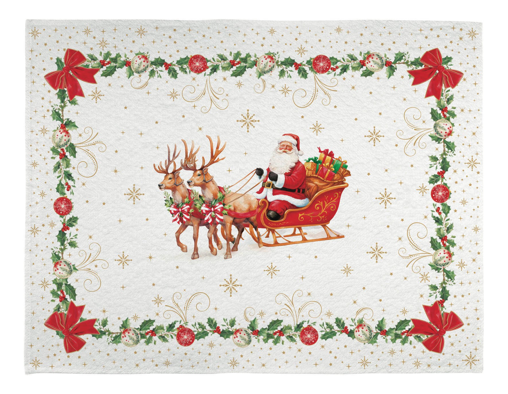 DECKE CHRISTMAS HERITAGE 130/170 cm  - Beige/Rot, Basics, Textil (130/170cm) - POZZI AND EASY LIFE