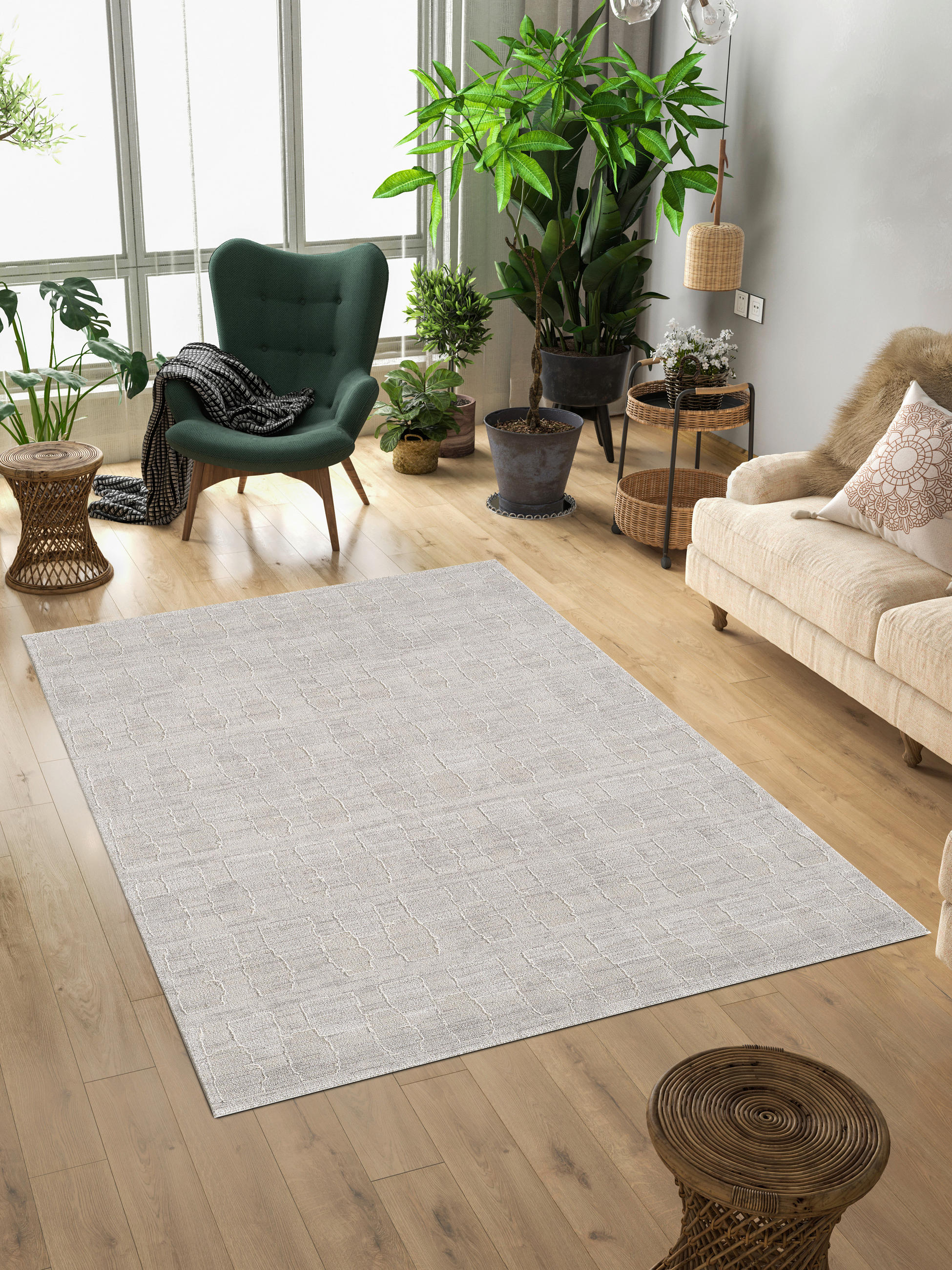 VINTAGEMATTA 160/230 cm  - vit, Design, textil (160/230cm) - Novel