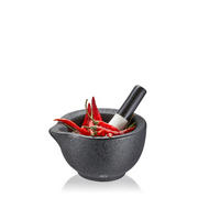 MÖRSERSET GRINO  - Anthrazit/Weiß, KONVENTIONELL, Keramik (10,2/6,2cm) - Gefu