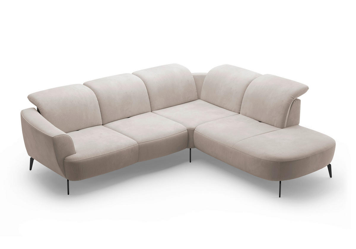 ECKSOFA in Flachgewebe Greige  300/267 cm  - Greige/Schwarz, KONVENTIONELL, Textil/Metall (300/267cm) - Sit & More