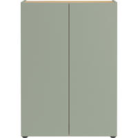 SCHUHSCHRANK Weiß, Eichefarben  - Eichefarben/Schwarz, Design, Holzwerkstoff/Kunststoff (74/105/33cm) - Germania