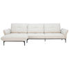 ECKSOFA in Echtleder Creme  - Creme/Schwarz, Design, Leder/Metall (182/325cm) - Valnatura