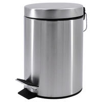 Coș De Gunoi Cu Pedală metal  - culoare inox/negru, Basics, plastic/metal (17/27/0cm) - Sadena