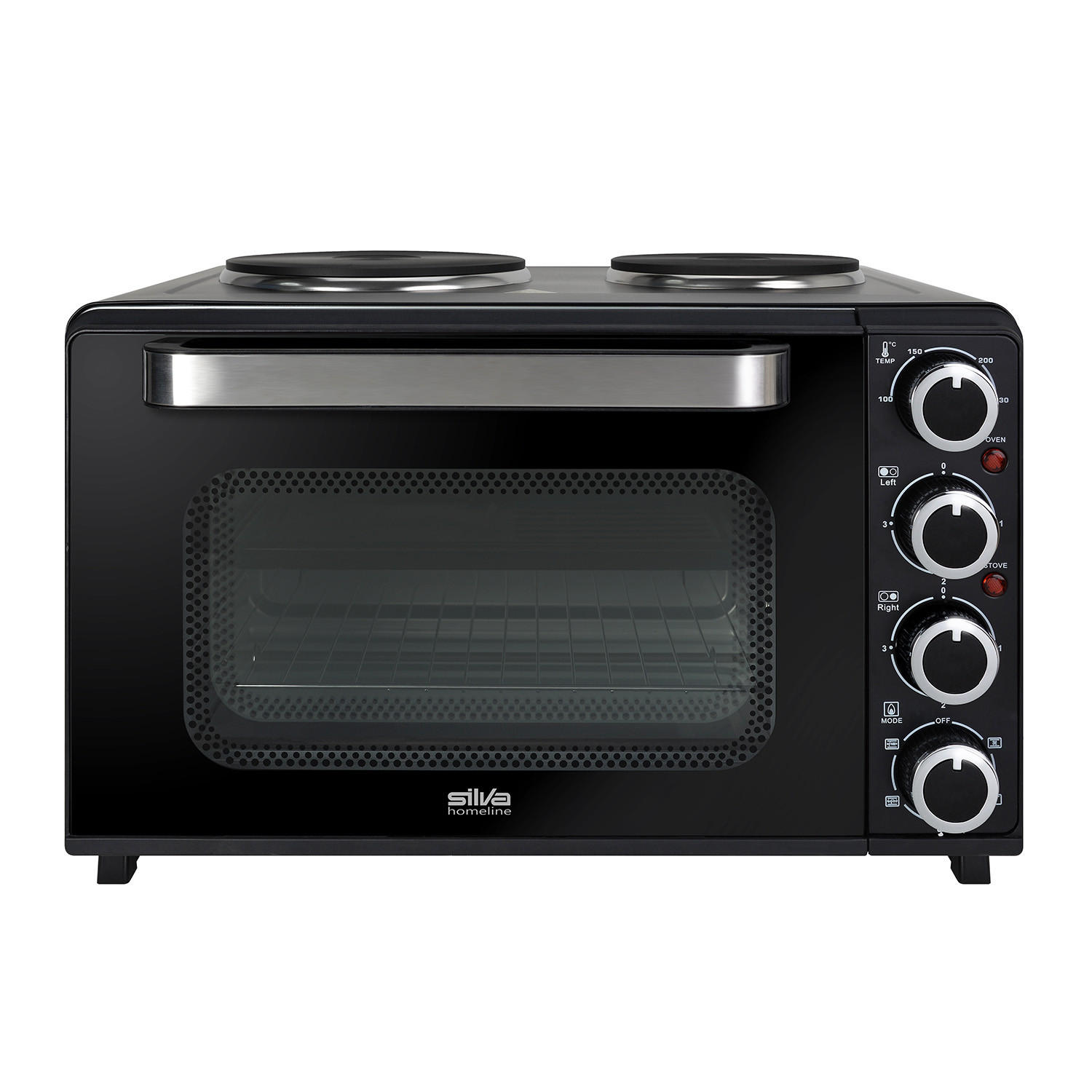 MINIBACKOFEN  - Schwarz, Trend, Glas/Kunststoff (53/32/43cm) - Silva Homeline