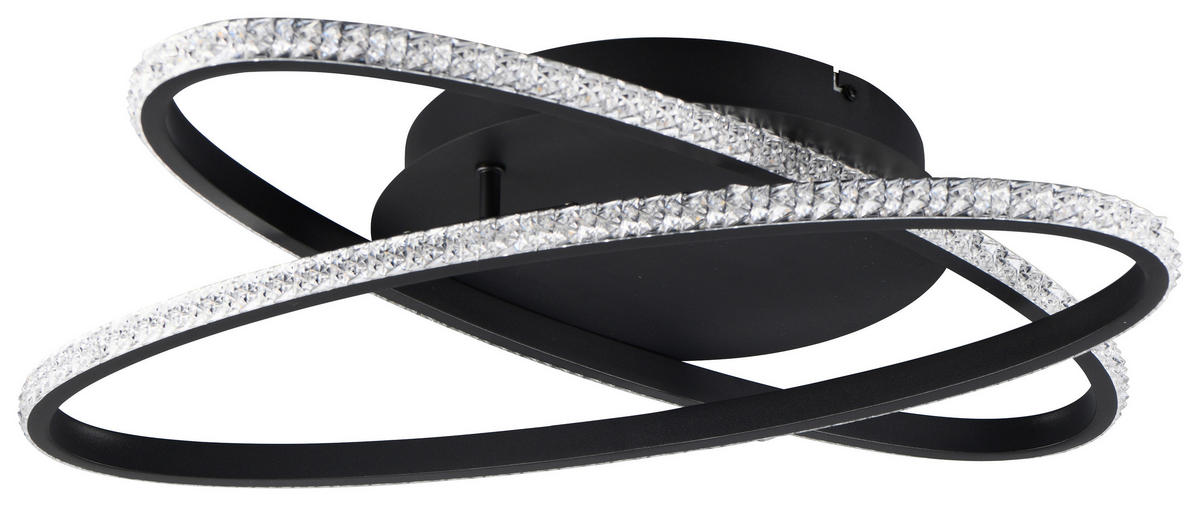 LED-DECKENLEUCHTE  58/9 cm    - Schwarz, KONVENTIONELL, Metall (58/9cm)