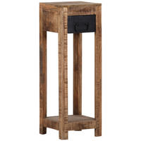 BEISTELLTISCH 27,5/27,5/80 cm Mangoholz massiv Braun, Schwarz quadratisch  - Schwarz/Braun, LIFESTYLE, Holz (27,5/27,5/80cm) - Landscape