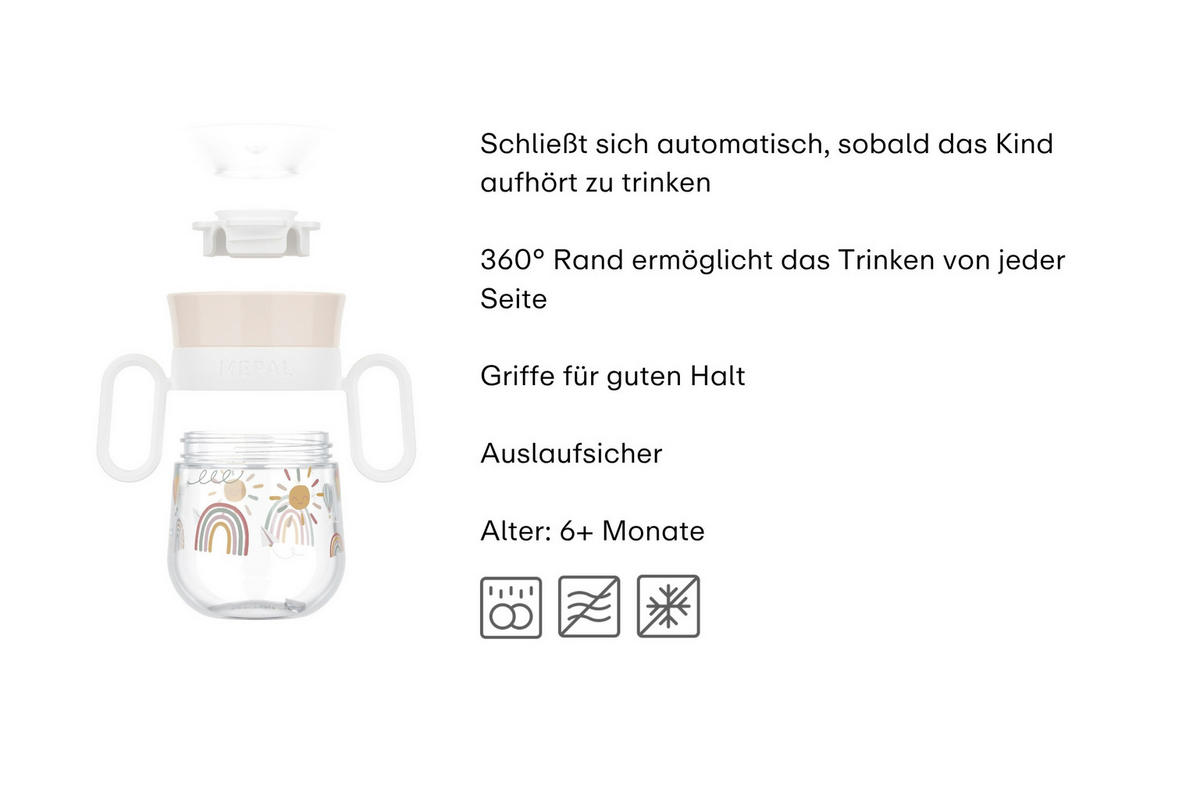 TRINKBECHER Mio  - Salbeigrün/Multicolor, Basics, Kunststoff (300cm) - Mepal