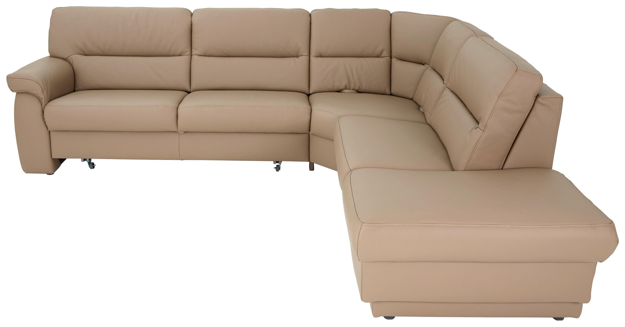 SEDEŽNA GARNITURA, pravo usnje bež  - črna/bež, Design, usnje (282/250cm) - Himolla