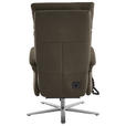 RELAXSESSEL in Leder Graubraun  - Edelstahlfarben/Graubraun, Design, Leder/Metall (70/124/85cm) - Cantus