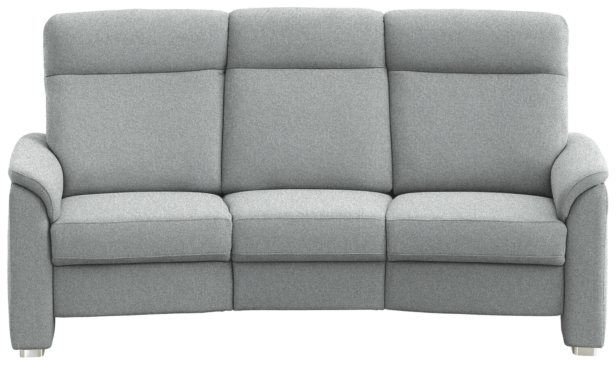 TRAPEZSOFA  in Flachgewebe Hellgrau  - Hellgrau/Alufarben, KONVENTIONELL, Textil/Metall (218/107/103cm) - Beldomo Comfort