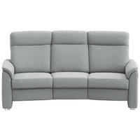 TRAPEZSOFA  in Flachgewebe Hellgrau  - Hellgrau/Alufarben, KONVENTIONELL, Textil/Metall (218/107/103cm) - Beldomo Comfort