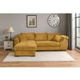 ECKSOFA  in Cord Senfgelb  - Senfgelb/Schwarz, KONVENTIONELL, Textil/Metall (168/258cm) - Carryhome