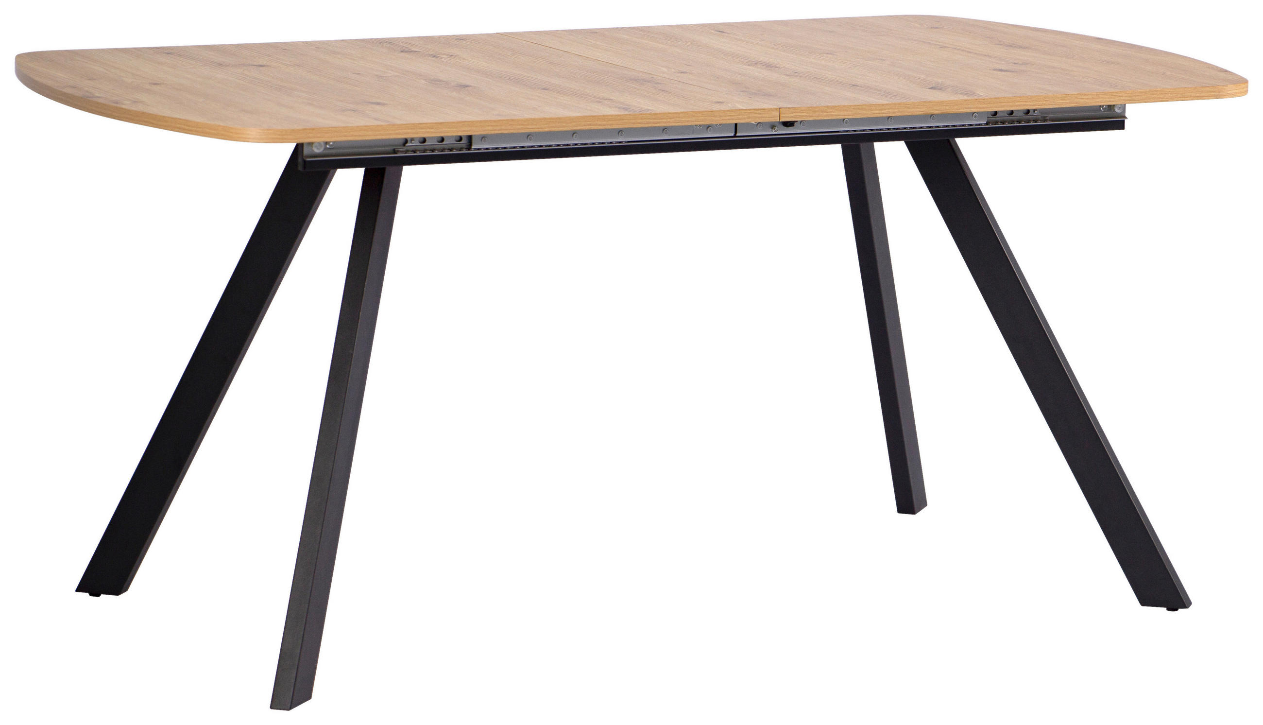 ESSTISCH Eiche Artisan rechteckig  ausziehbar  - Schwarz/Eiche Artisan, KONVENTIONELL, Holzwerkstoff/Metall (160-200/75/90cm) - MID.YOU