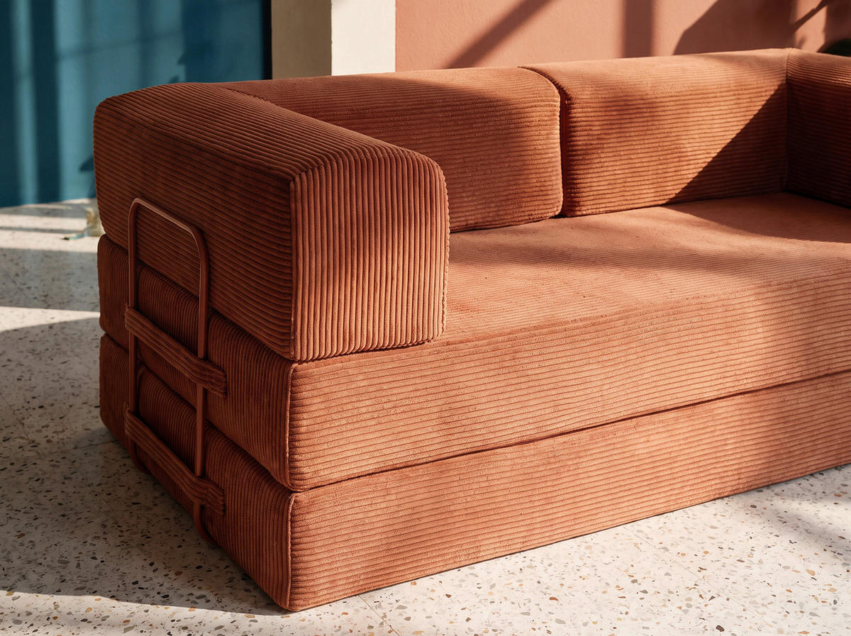 SCHLAFSOFA Cord Terracotta  - Terracotta, MODERN, Textil (200/70/90cm) - Livetastic
