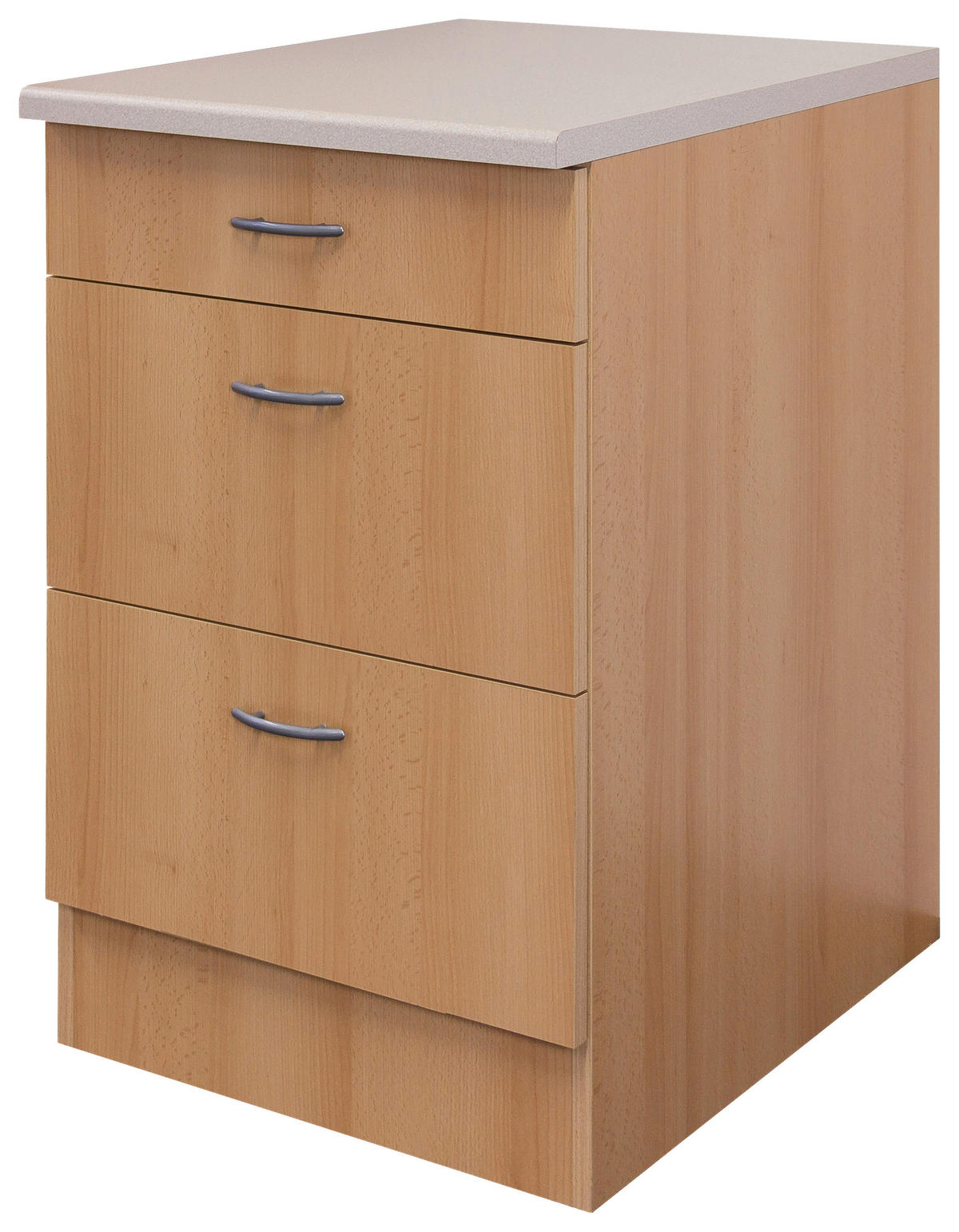 SCHUBKASTENUNTERSCHRANK 60/85/60 cm  in Buchefarben  - Edelstahlfarben/Beige, KONVENTIONELL, Holzwerkstoff/Kunststoff (60/85/60cm) - FlexWell