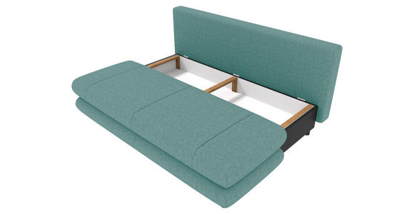 SCHLAFSOFA  in Mikrofaser Mintgrün  - Schwarz/Mintgrün, KONVENTIONELL, Kunststoff/Textil (212/93/90cm) - Carryhome