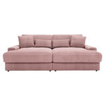 BIGSOFA  in Cord Altrosa  - Schwarz/Altrosa, MODERN, Kunststoff/Textil (230/85/190cm) - Carryhome