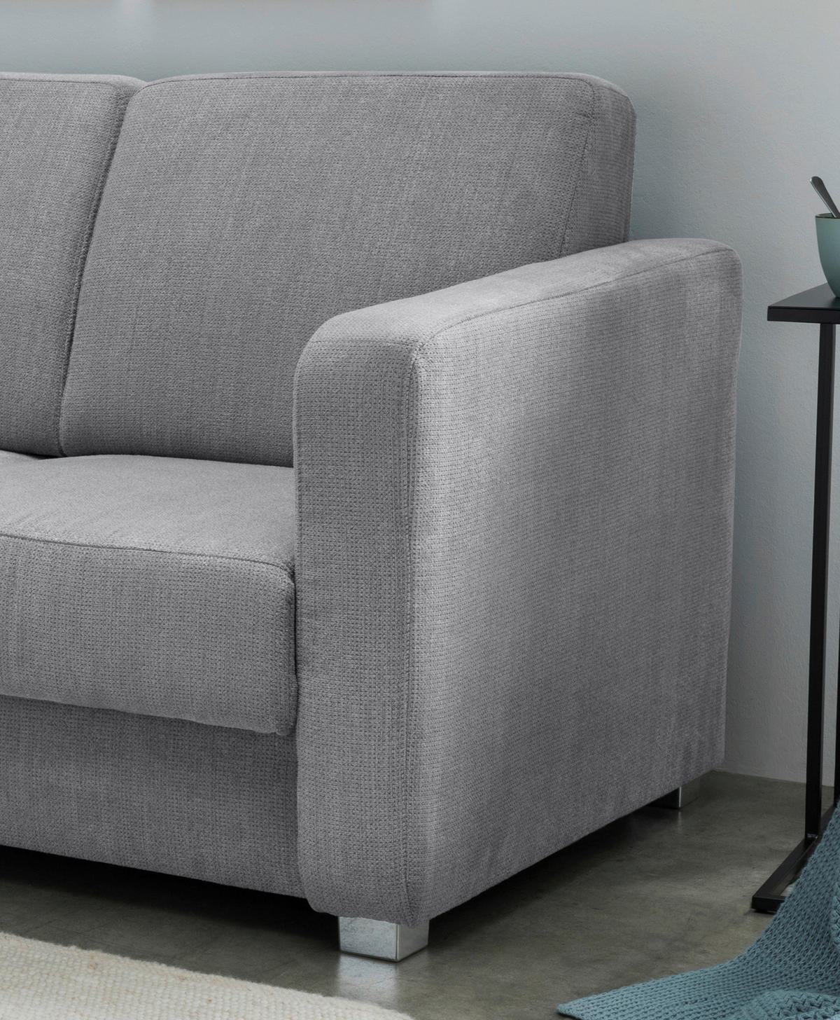 SCHLAFSOFA in Textil Silberfarben  - Chromfarben/Silberfarben, Basics, Kunststoff/Textil (159/88/87cm) - Livetastic