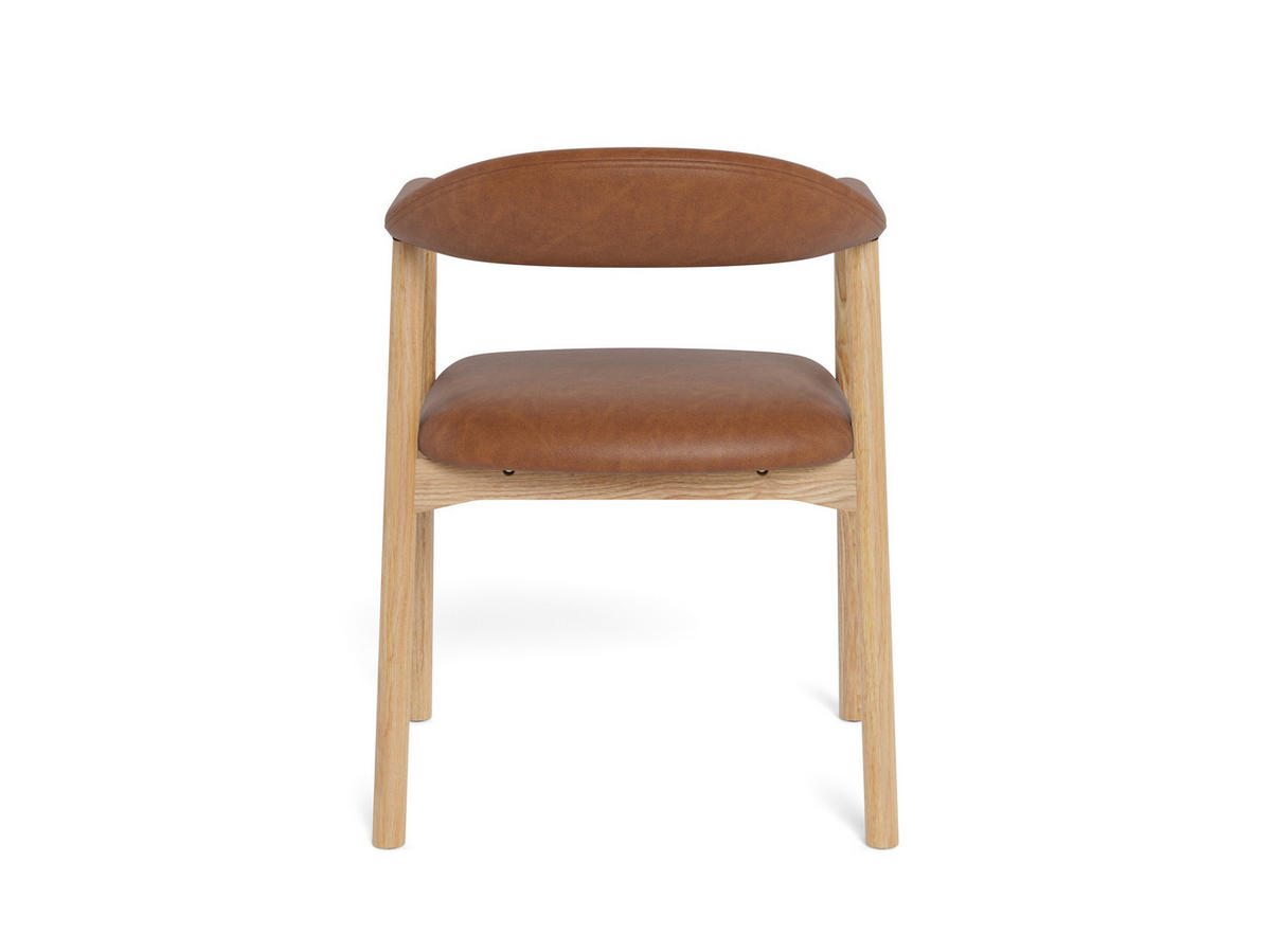 STOL MED ARMSTÖD   läderimitation  - cognacfärgad/ekfärgad, Trend, trä/plast (56/75,5/54cm) - MID.YOU