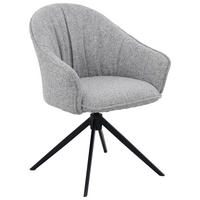 ARMLEHNSTUHL  Sitzfläche 360° drehbar, automatische Rückholfunktion Webstoff  - Schwarz/Grau, Design, Textil/Metall (66/83/64cm) - Novel