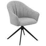 ARMLEHNSTUHL  Sitzfläche 360° drehbar, automatische Rückholfunktion Webstoff  - Schwarz/Grau, Design, Textil/Metall (66/83/64cm) - Novel