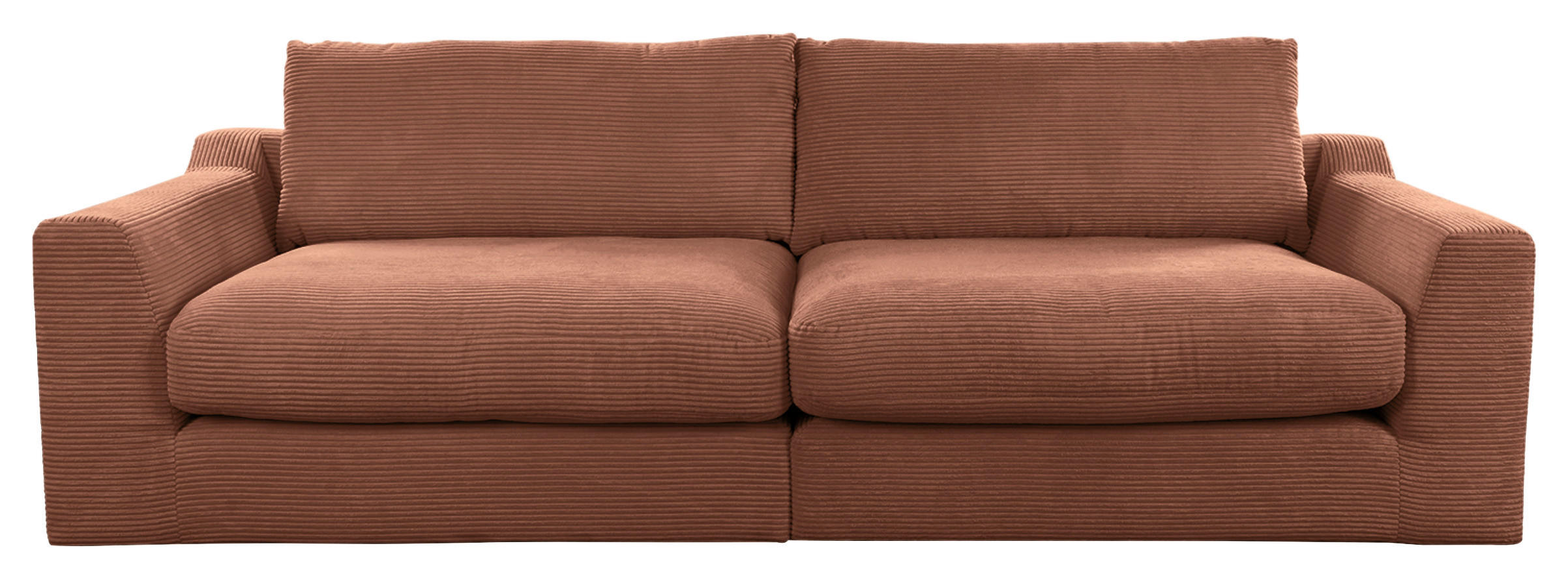 BIGSOFA  in Cord Kupferfarben  - Schwarz/Kupferfarben, Design, Kunststoff/Textil (276/90/109cm) - home24