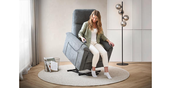 RELAXSESSEL Webstoff Relaxfunktion - Schwarz/Grau, KONVENTIONELL, Kunststoff/Textil (78/110/93cm) - Cantus