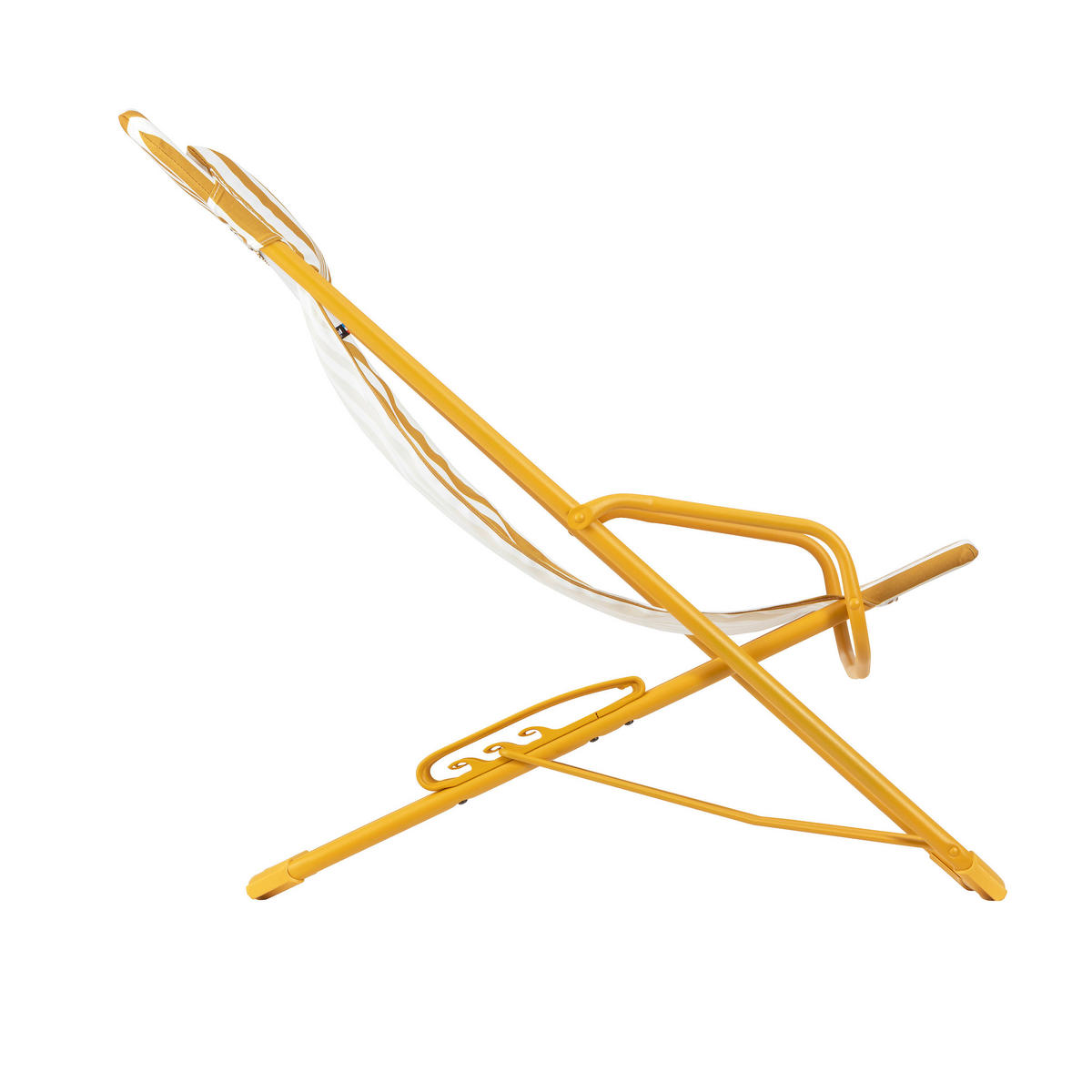 STRANDSTUHL Stahl Gelb, Weiß  - Gelb/Weiß, Basics, Kunststoff/Metall (60/91/83cm) - Lafuma Mobilier