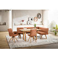 ECKBANK 230/170 cm  in Eichefarben, Cognac  - Eichefarben/Cognac, KONVENTIONELL, Holz/Textil (230/170cm) - Moderano