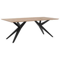 ESSTISCH 180/100/76 cm Echtholz  Holz in verschiedenen Holzarten erhältlich rechteckig Eiche Bianco  - Eiche Bianco/Schwarz, Design, Holz/Metall (180/100/76cm) - Musterring