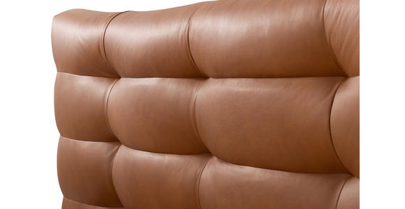 POLSTERBETT 180/200 cm,  in Cognac, gepolstertes Kopfteil,  - Cognac/Schwarz, Design, Leder/Metall (180/200cm) - Esposa